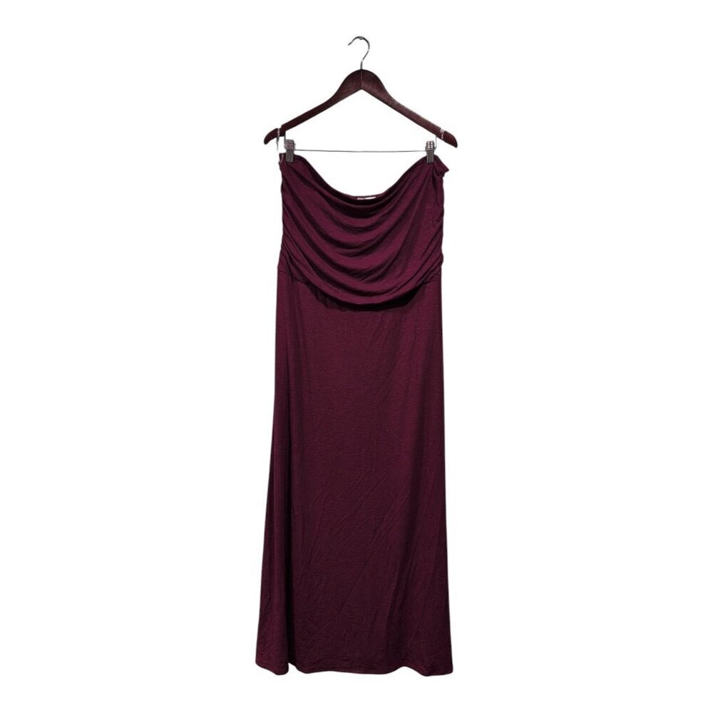 J.Jill Sleeveless Maxi Dress Torrid Large Jersey Knit Stretchy Maroon Burgundy